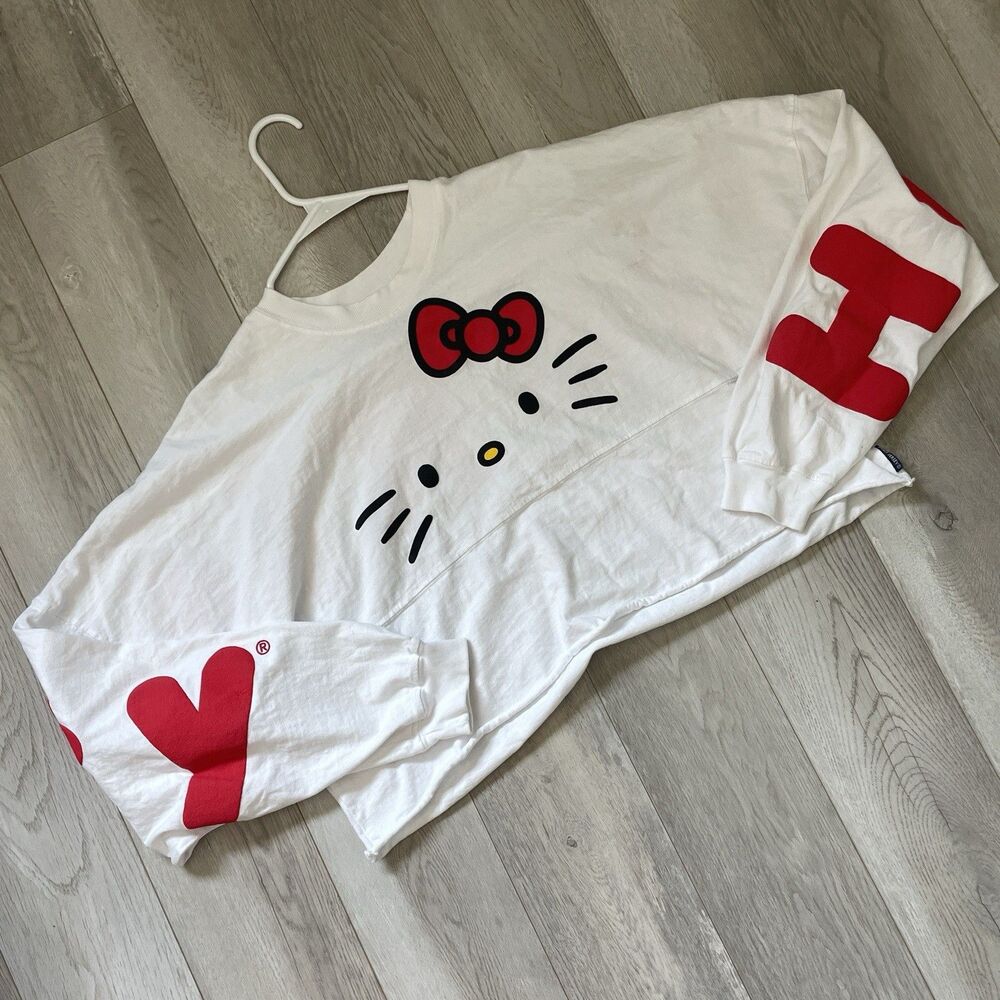 Hello Kitty Tshirt spirit jersey crop top womens White (large) sanrio casual